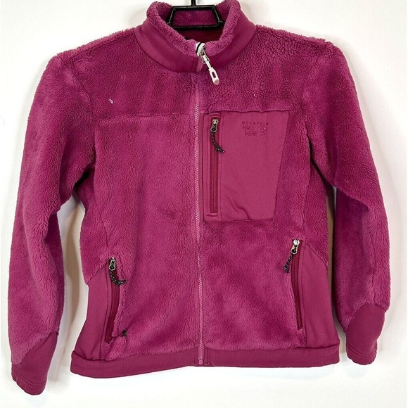 Mountain Hardwear Jacket Women's Large‎ Fleece Full Zip Polartec Pockets Pink - Picture 1 of 16